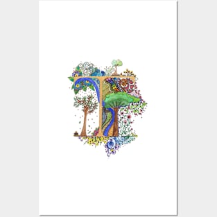 T - an illuminated letter Posters and Art